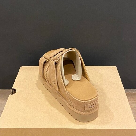 Ugg Chestnut Goldenstar Hi Slide Sandals Shoes Heels Pumps Flats NEW - Picture 3 of 4